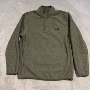Eddie Bauer Men's Pull Over Quarter Snap Sweater Fleece Size Small Green